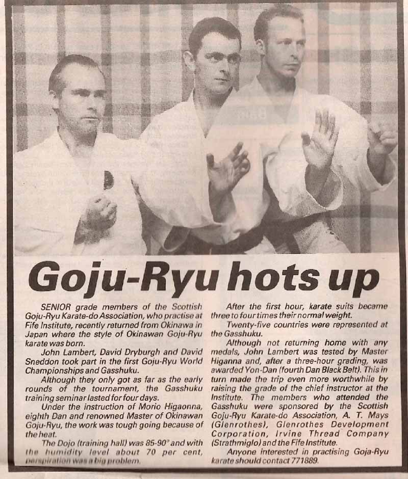 goju ryu hots up newspaper clipping
